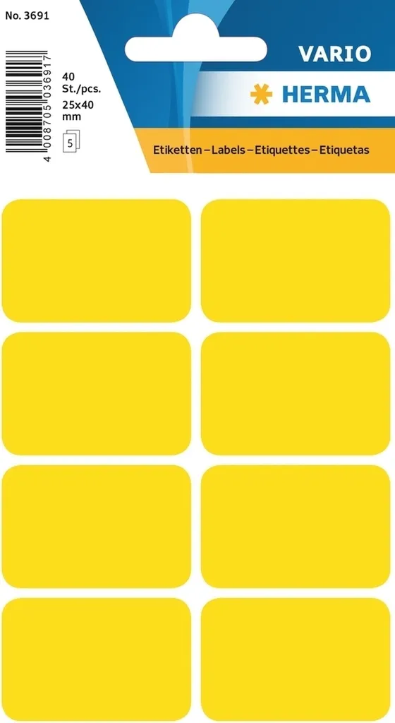 Set 400 Etichette Adesive 25x40 mm Gialle per Magazzino e Logistica