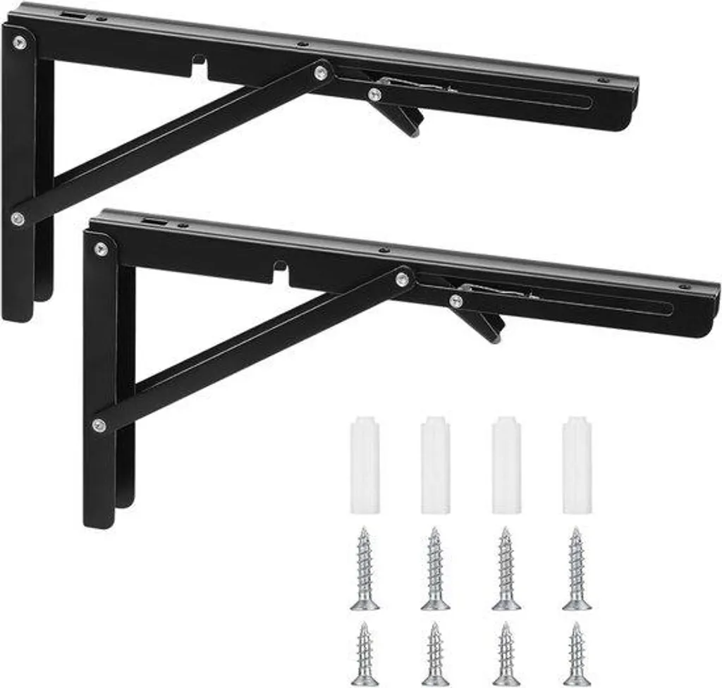 Support Mural Pliable pour Plan de Travail Escamotable - 2 Pièces 35cm