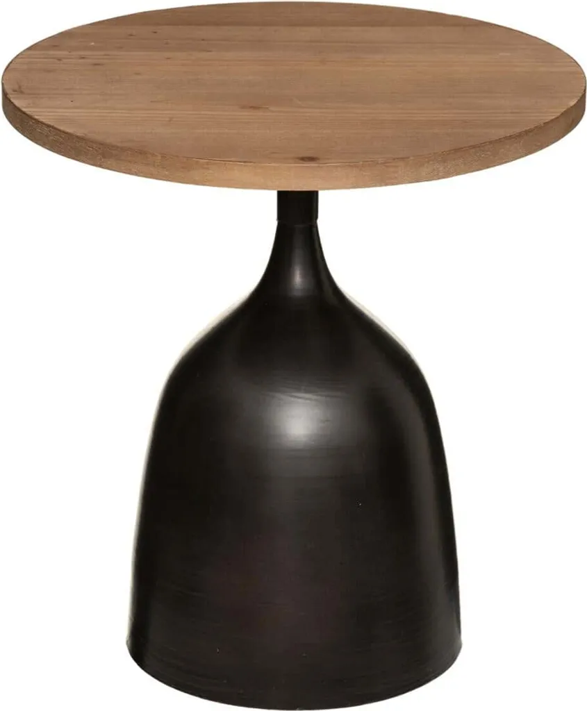 Eazy Living Totem Melix Table d'appoint Ø 43 cm en Métal Noir Design