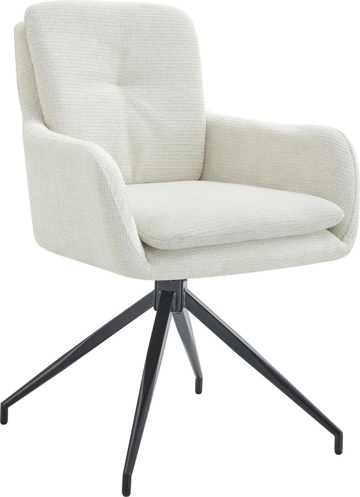 Esszimmerstuhl NAVER - Stoff Creme 58x63x85 cm | Essstühle Esszimmerstühle Küchenstühle Wohnzimmerstühle