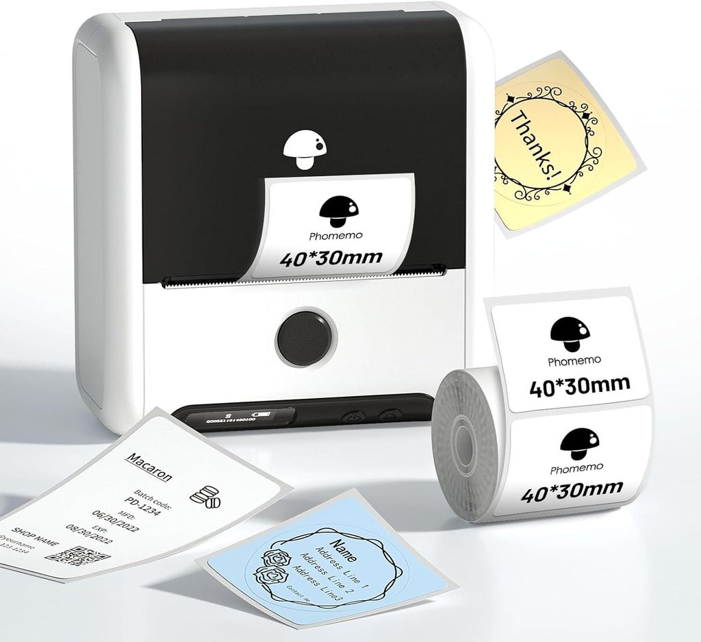 Phomemo M200 tragbarer thermischer Etikettendrucker 3 Zoll drahtloser Bluetooth Barcode-Drucker für kleine Unternehmen, Adresse, Name, Zuhause, Büro