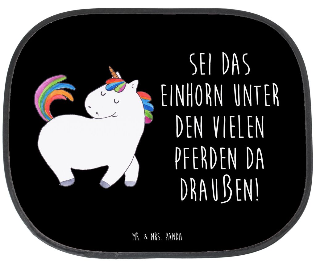 Mr. & Mrs. Panda Autoscheiben Sonnenschutz Einhorn Stolzieren - Schwarz - Geschenk, Einhörner, Auto, Fenster, Stolz, Pferd, pkw, Autosonnenschutz,...
