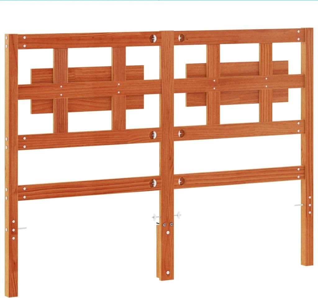 vidaXL Kopfteil Wachsbraun 135 cm Massivholz Kiefer