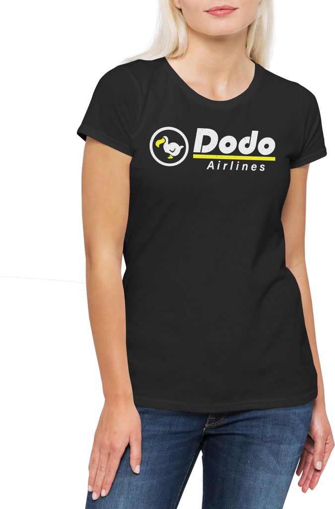Urban Backwoods Dodo Airlines, Damen T-Shirt, Farbe: Schwarz, Größe: 2XL