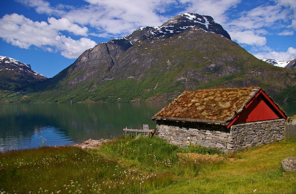 hansepuzzle 67261 - Fjordlandschaft Puzzle, 500 Teile, Natur, 46,0 x 30,0cm mit hochwertiger Aufbewahrung, Kartonbox und wiederverschließbarem Beutel