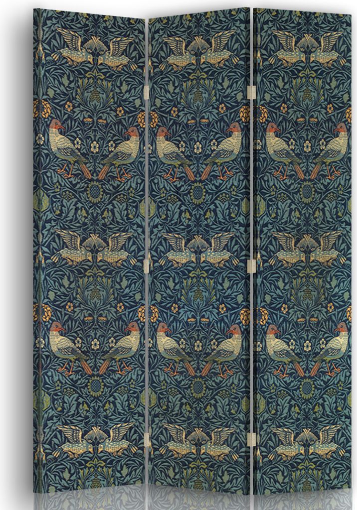 Paravent - Raumteiler Bird - William Morris - Dekorativer Raumtrenner cm. 110x150 (3 x)