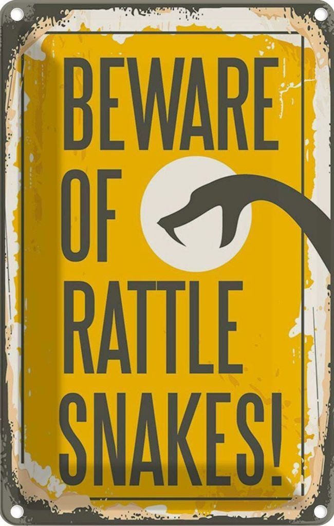 vianmo Blechschild 18x12 cm Schlange of rattle snakes Spruch Zitat