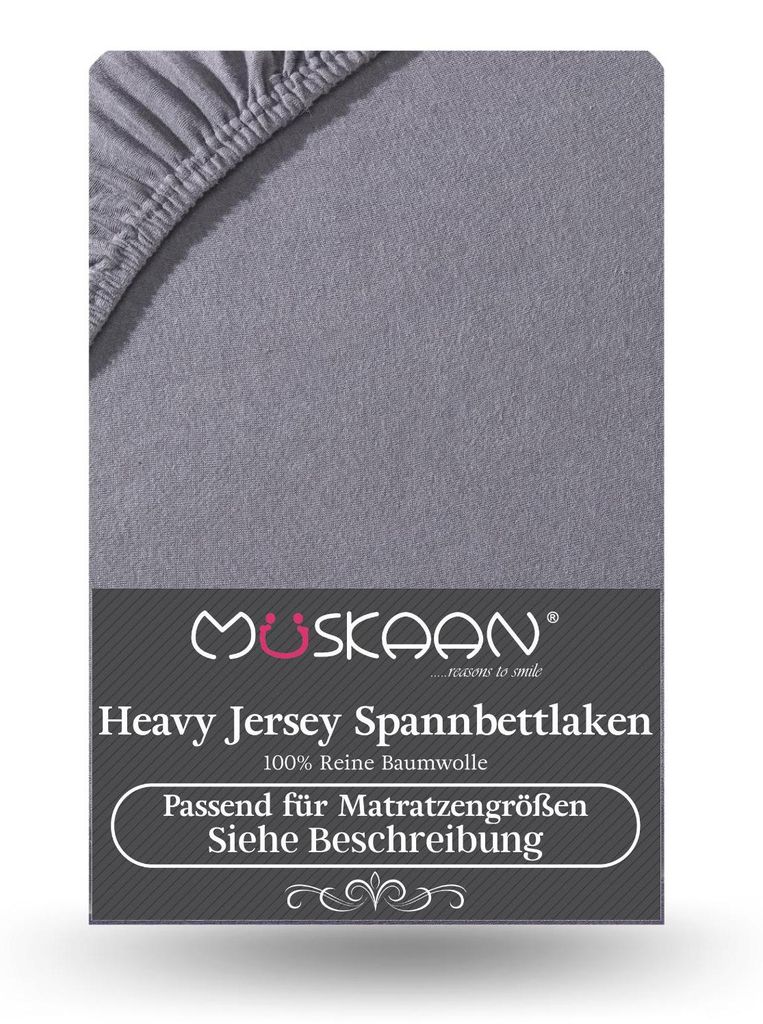 Heavy Jersey Spannbettlaken 140x200 cm - 160x200 cm + 15 cm Produktbild 