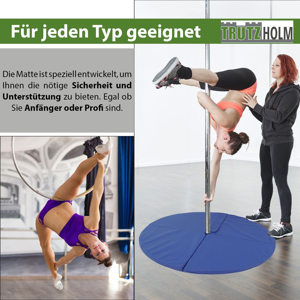 RVUEM Pole Dance Crash Matte – Faltbare Sicherheitsmatte Aus PU-Leder & Perlbaumwolle Für Yoga, Fitness & Training