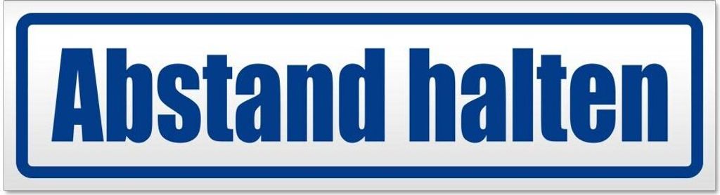 Kiwistar Abstand halten Magnetschild Schild magnetisch - 45cm Verkehrsblau - Magnetfolie für Auto PKW Kfz