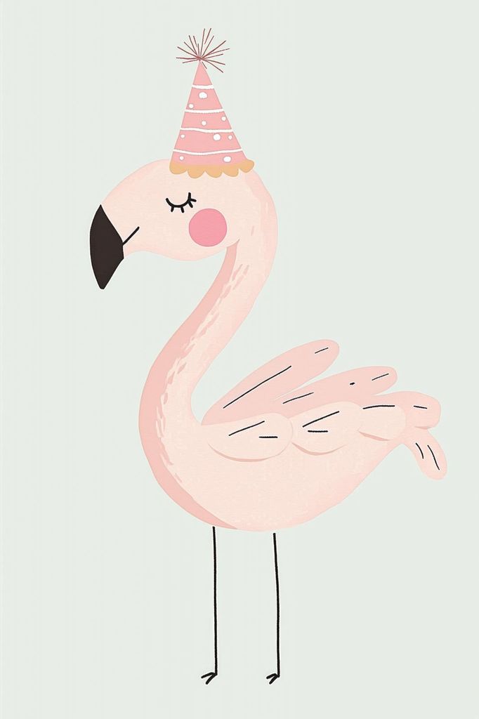 Plakat 40x60cm Muster für Kinder, Mädchen fürs Zimmer - Flamingo