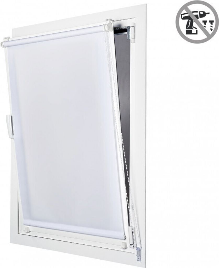 STORESDECO Lichtdurchlässig Rollo, Glatt, Rollo Klemmfix ohne Bohren, Klemmrollo einfache Montage, Ideal für Flügelfenster | Weiß, 150 cm x 180 cm