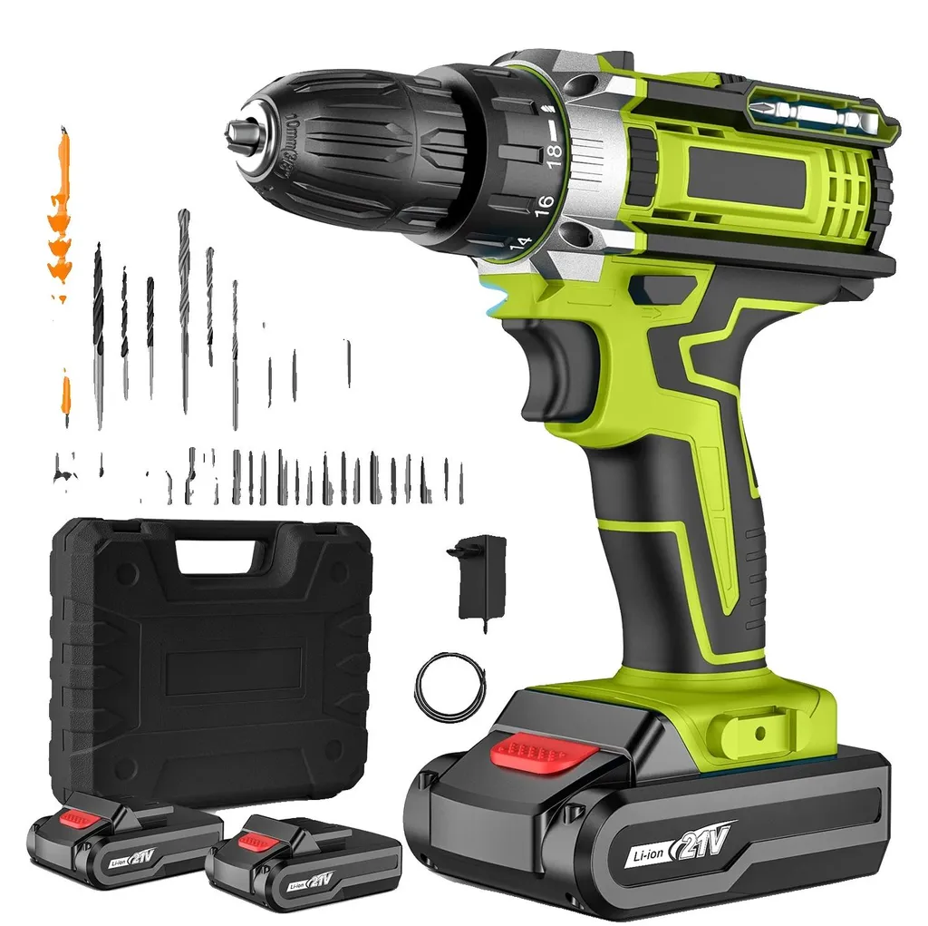 Perceuse à percussion sans fil légère 18V couple puissant 2 batteries