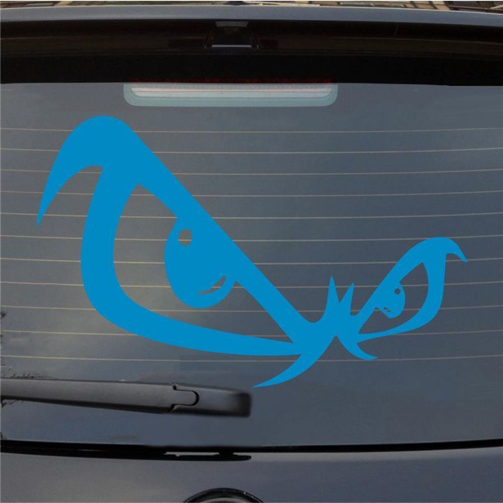 Heckscheibenaufkleber Böse Augen Bad Eyes Tuning Böser Blick JDM 54x34 cm Hellblau Auto Aufkleber Sticker