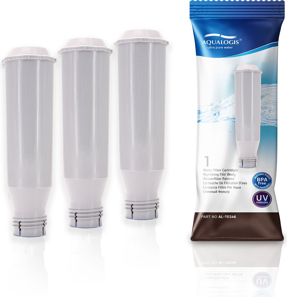 Aqualogis Filter AL-TES46 3er Set - Wasserfilter - Kompatibel mit Bosch, Krups, Melitta, Nivona, Siemens, AEG - Espressomaschine Wasserfilter