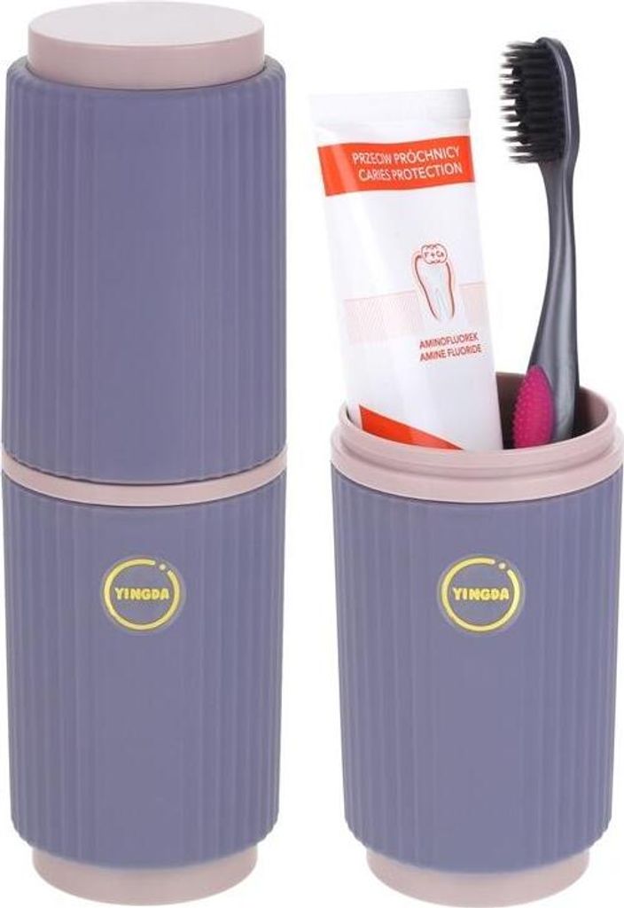 Praktisches Reiseetui für Zahnbürste und Zahnpasta - lila