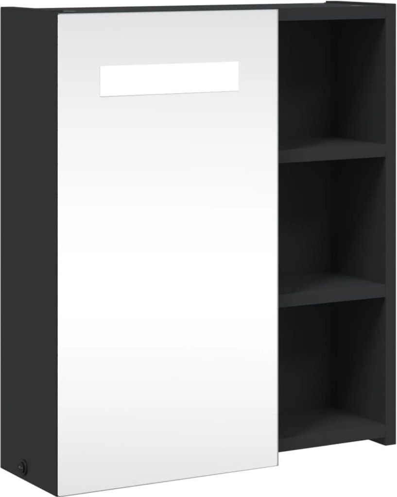 vidaXL Spiegelschrank mit LED-Beleuchtung Schwarz 45x13x52 Produktbild 