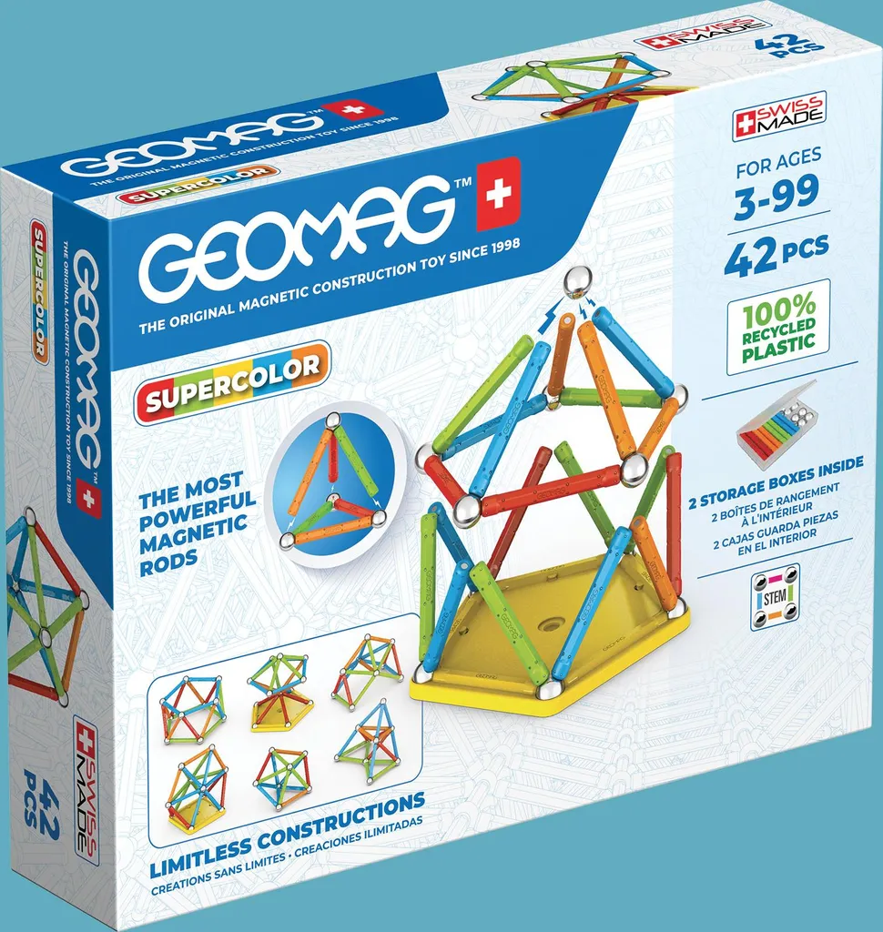 Jeu Éducatif Geomag Supercolor 42 Pièces pour Apprendre en Créant