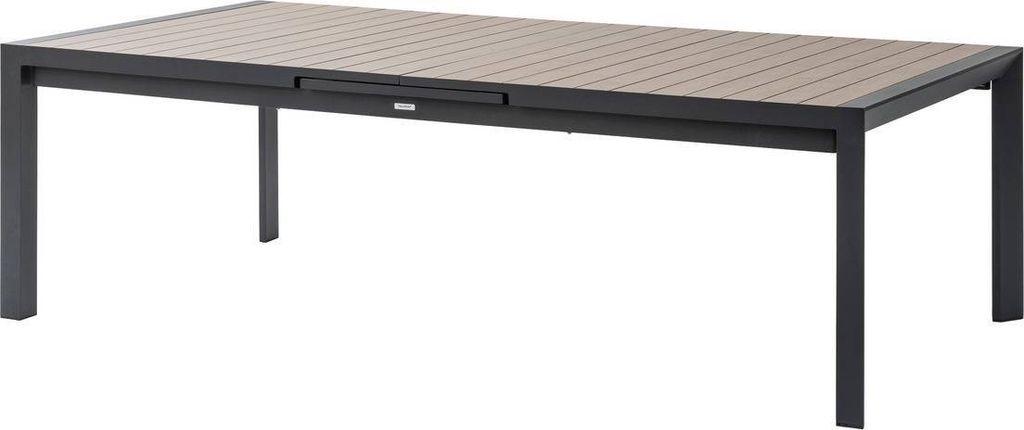 Hespéride - Ausziehbarer gartentisch "évasion" holzeffekt honey & graphite 14 plätze lates aus aluminium