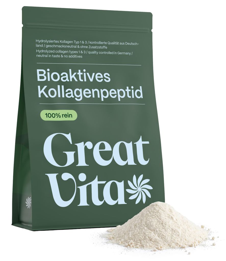 GreatVita Bioaktives Kollagen Pulver 1000g | Hydrolysat Produktbild 