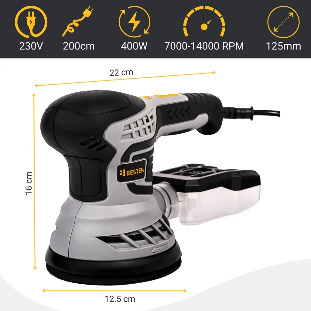 Levigatrice Orbitale 400W Velocità Variabile - Risultati Professionali - 3
