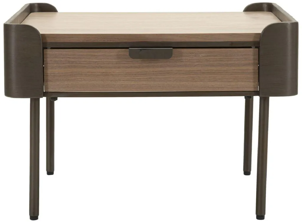 Table basse Tavolo 60x60x41 cm en métal et sapin brun style industriel