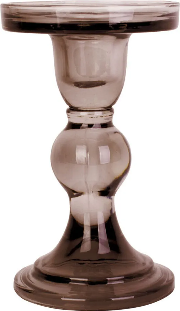 Bougeoir brun en verre MECH Ø 8,5 cm - Finition artisanale élégante