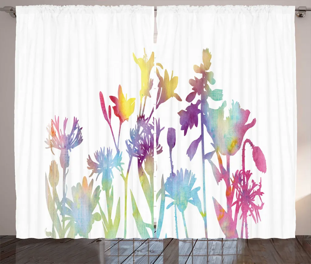 Tenda Floreale Sfumata ABAKUHAUS 280x175 cm - Design Interni Moderno