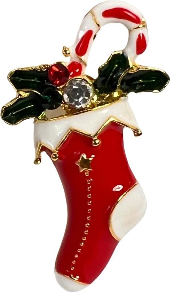 Weihnachtsstrumpf, Weihnachtsgeschenk, Sockenbrosche, dekorative Anstecknadel