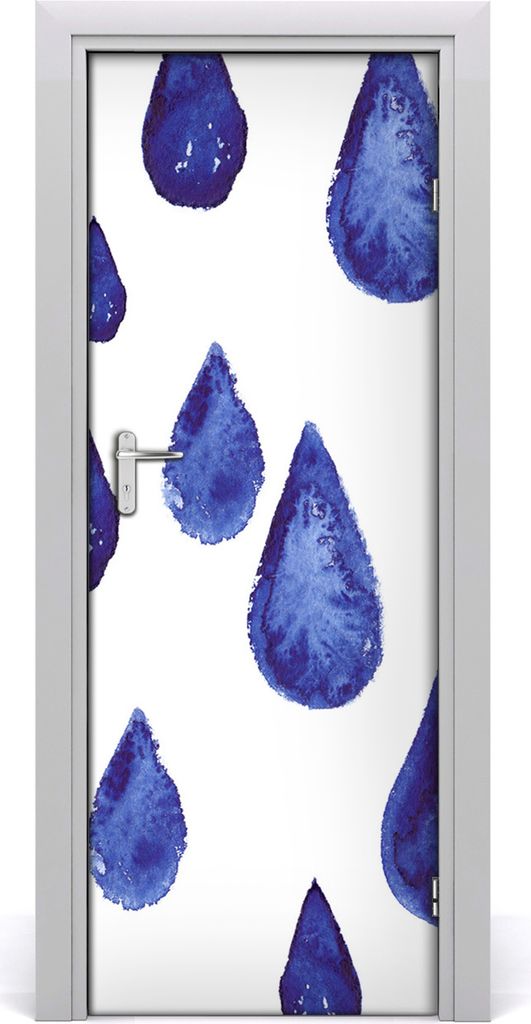 Tulup Türaufkleber 75x205 cm Dekorative Aufkleber Selbstklebend Wasserdichte Tapete Abnehmbar Schlafzimmer Wohnzimmer Wohnkultur - blauer Tropfen