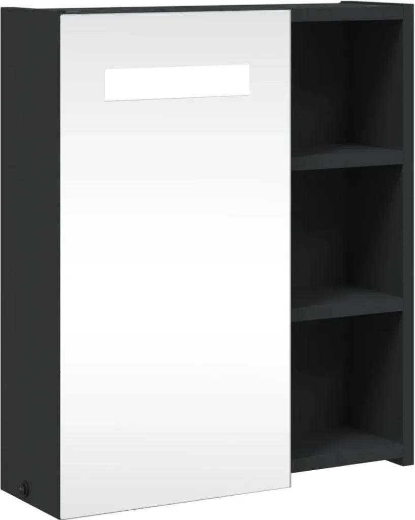 Armadietto Bagno Specchio LED Nero 45cm - Prezzo Basso Online