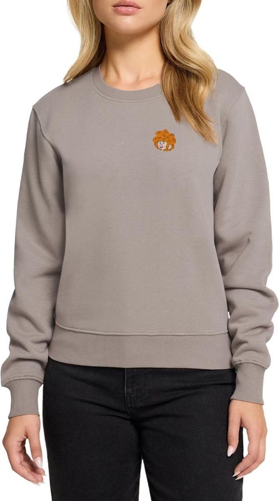 Spreadshirt Pumuckl Stickdesign Damen Premium Pullover, XL, Taupe