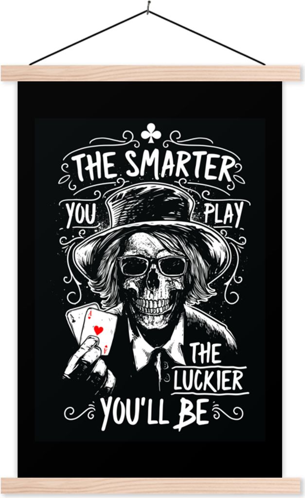 MuchoWow Textilposter Mancave - Spielkarten - Männer - Retro 40x60 cm mit holzfarbenen Rahmen - Poster
