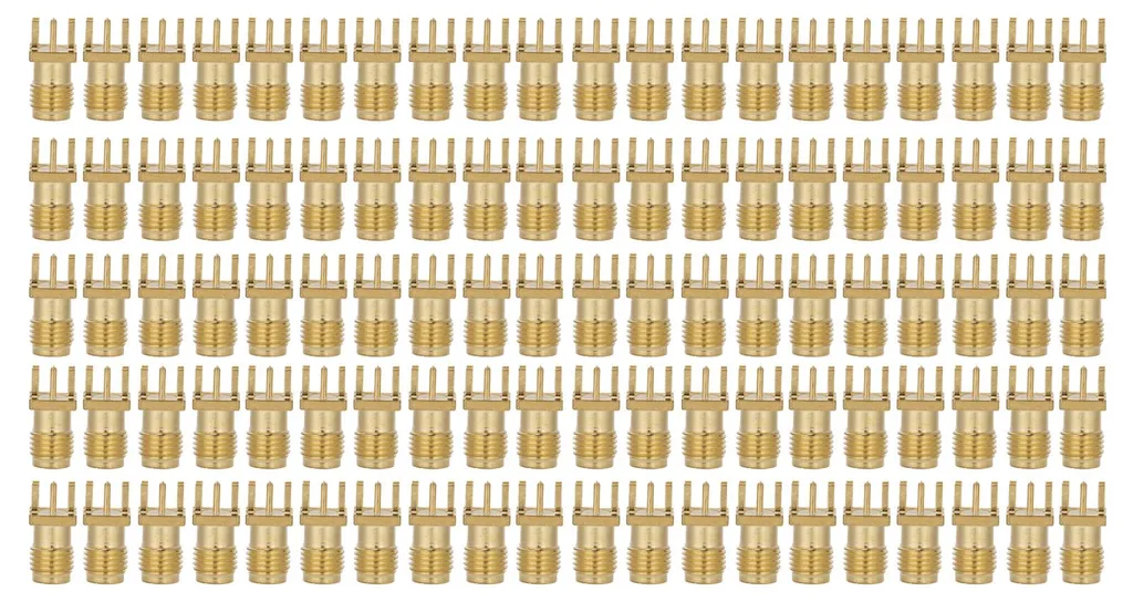 Prise SMA Femelle pour Montage PCB RF, 4 Broches Edge Mount Lot de 100