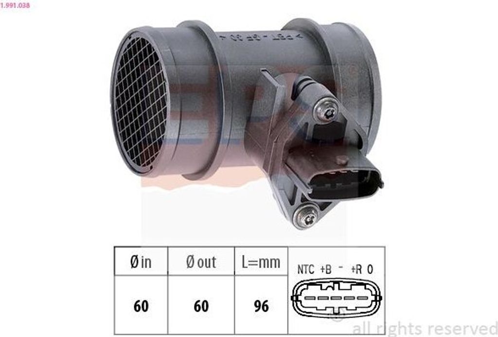 EPS 1.991.038 Luftmassenmesser LMM für OPEL Corsa C Schrägheck (X01) Luftmengenmesser