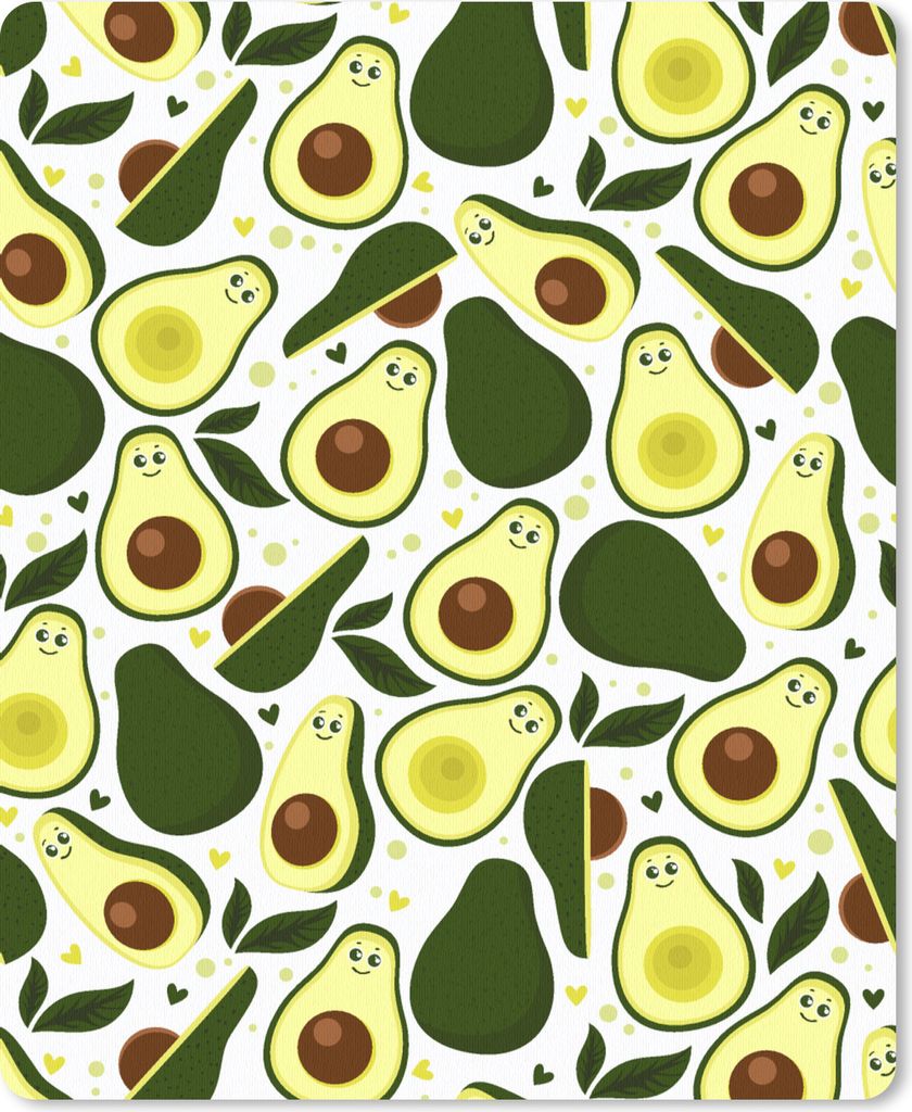 MuchoWow Mauspad Mousepad Muster - Avocado - Frucht 19x23 cm - Mousepads - Maus Mat - Pad - Mausunterlage - Mauspads - Spielen