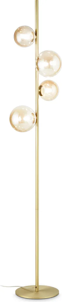 Ideal Lux PERLAGE Lampadaire 4 Lumières G9 Verre Ambré Finition Or
