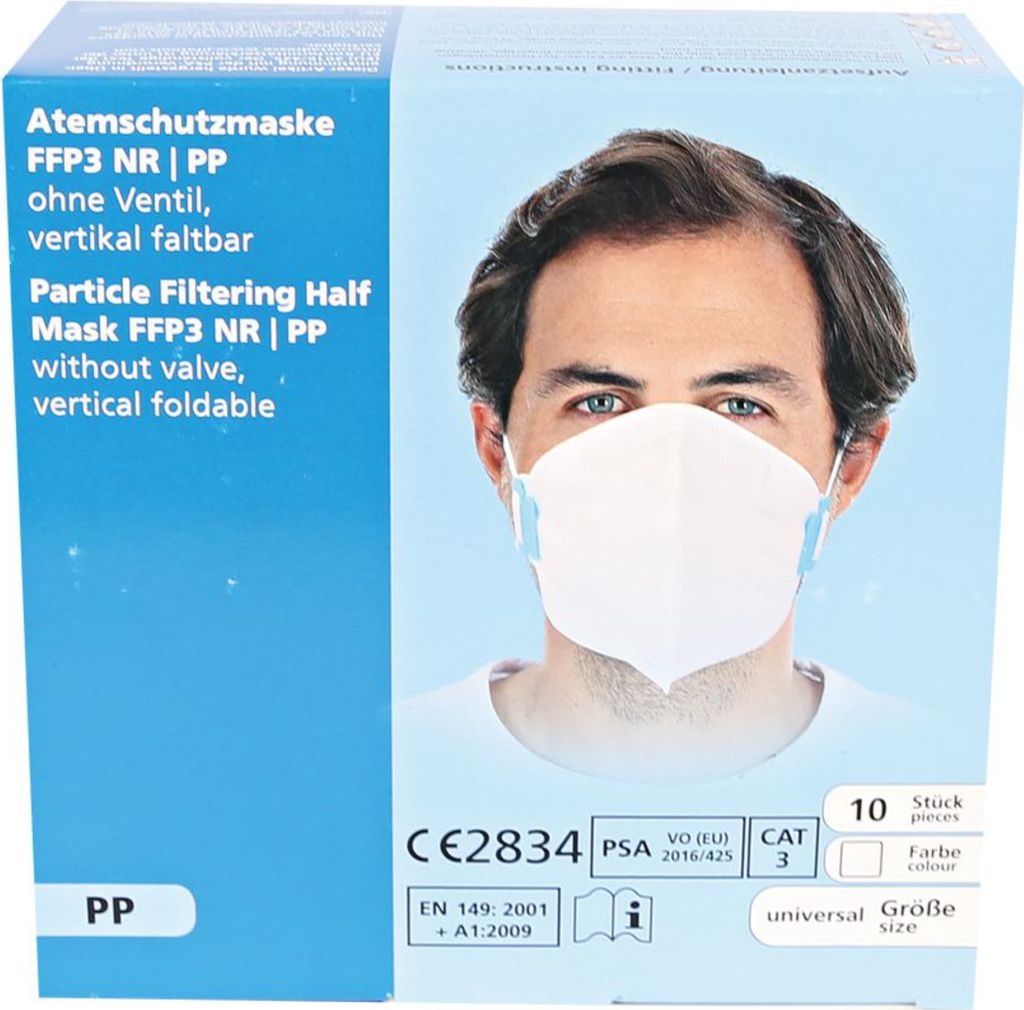 Atemschutzmasken FFP3 - vertikal faltbar, mit Kopfschlaufe Produktbild 