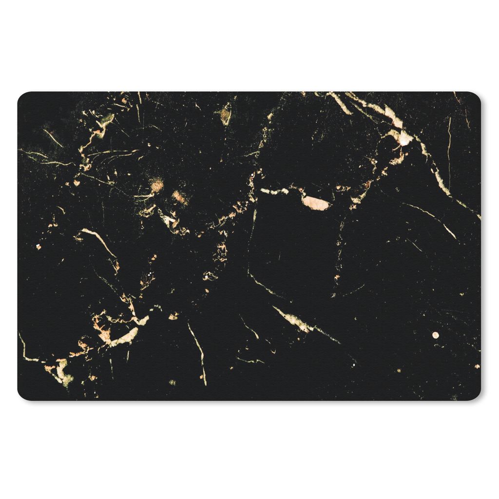 MuchoWow Schreibtischunterlage Marmor - Limette - Schwarz - Gold 60x40 cm - XXL Mauspad - Großes Mauspad - Gadgets und Trends