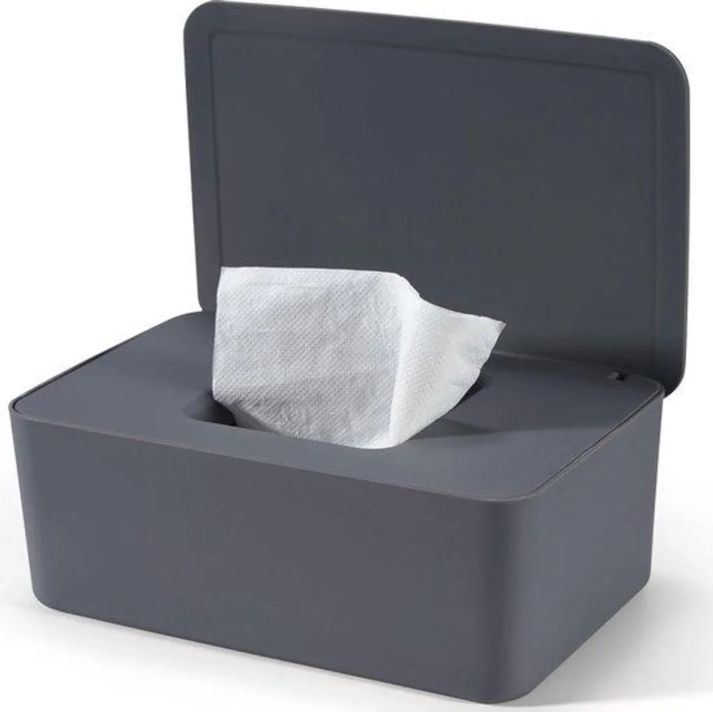 Boîte grise contre le dessèchement des lingettes et papier humide WC