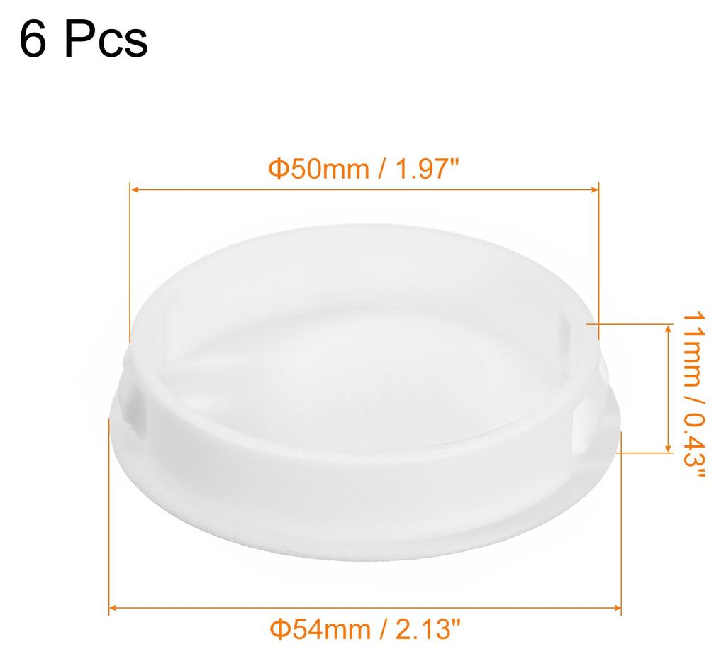 50mm/1.97" Kunststofflochstopfen, 6 Stš¹ck flache runde Einsteckbefestigungen zum Verschlie?en von M?beln, wei?e Endkappen fš¹r Paneele