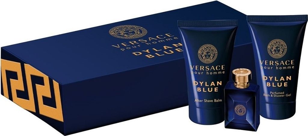 Versace Pour Homme Dylan Blue Mini Edt Nach der Rasur Balsam Duschgel für Männer Geschenk-Set 5ml