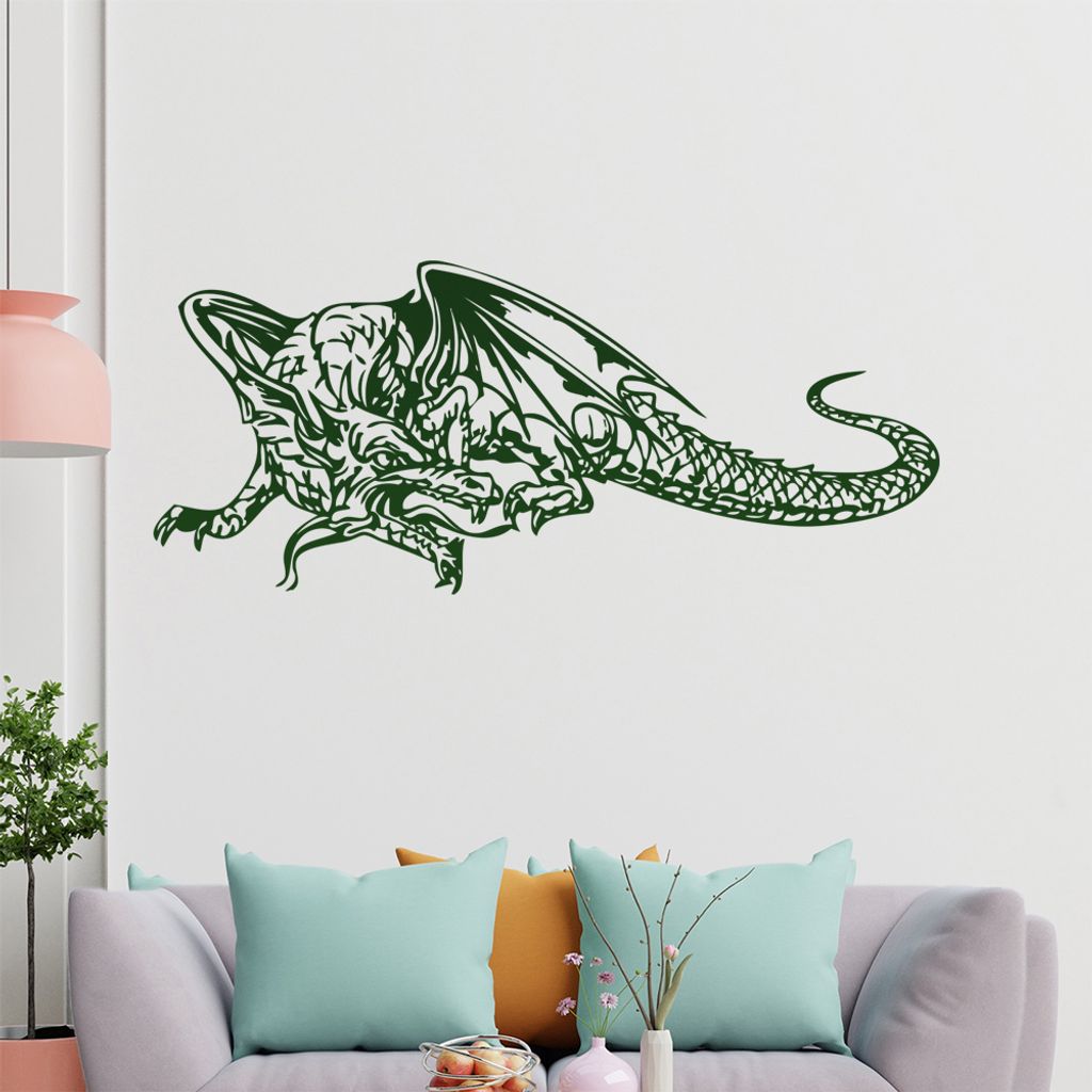 KIWISTAR Drache Wesen Flugdrache Mittelalter Wandtattoo in 6 Größen - Wandaufkleber Wall Sticker - Dekoration, Küche, Wohnzimmer, Schlafzimmer, ...