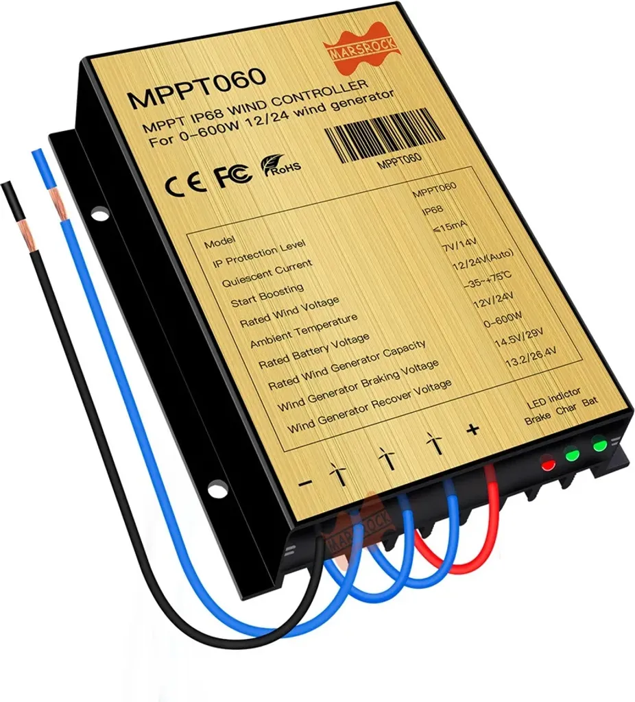 Régulateur d'énergie éolienne 600W 24V étanche IP68 haute performance