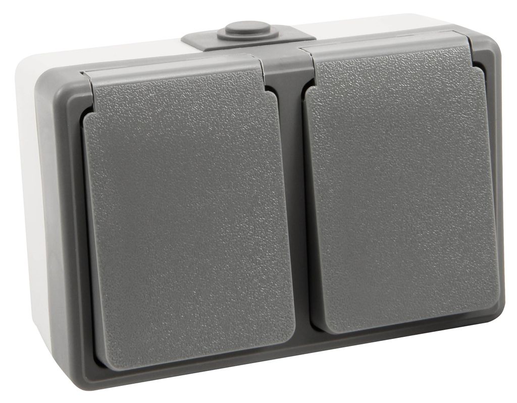 Feuchtraum Doppel-Steckdose McPower "Secure", 250V/16A, Produktbild 