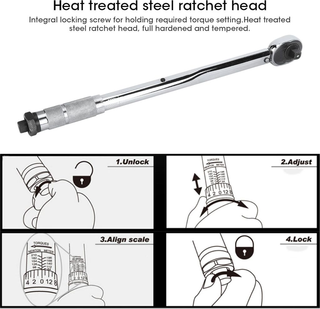 1/2in 28-210Nm Drehmomentschlüssel Hohe Präzision Preset Ratschenschlüssel Auto Reparatur Werkzeuge Mit Zubehör Schnell Release
