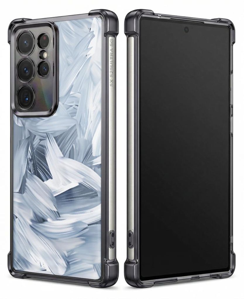 Personalisierte Hülle mit Bild für Samsung Galaxy S24 FE Elektroplattiert TPU Stoßdämpfer Handyhülle mit Blaues abstraktes Blumenmuster