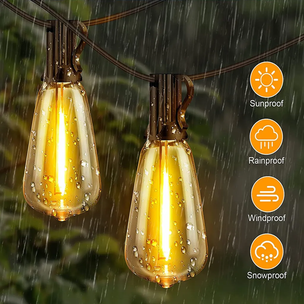 Guirlande lumineuse extérieure 10m incassable avec télécommande et dimmable