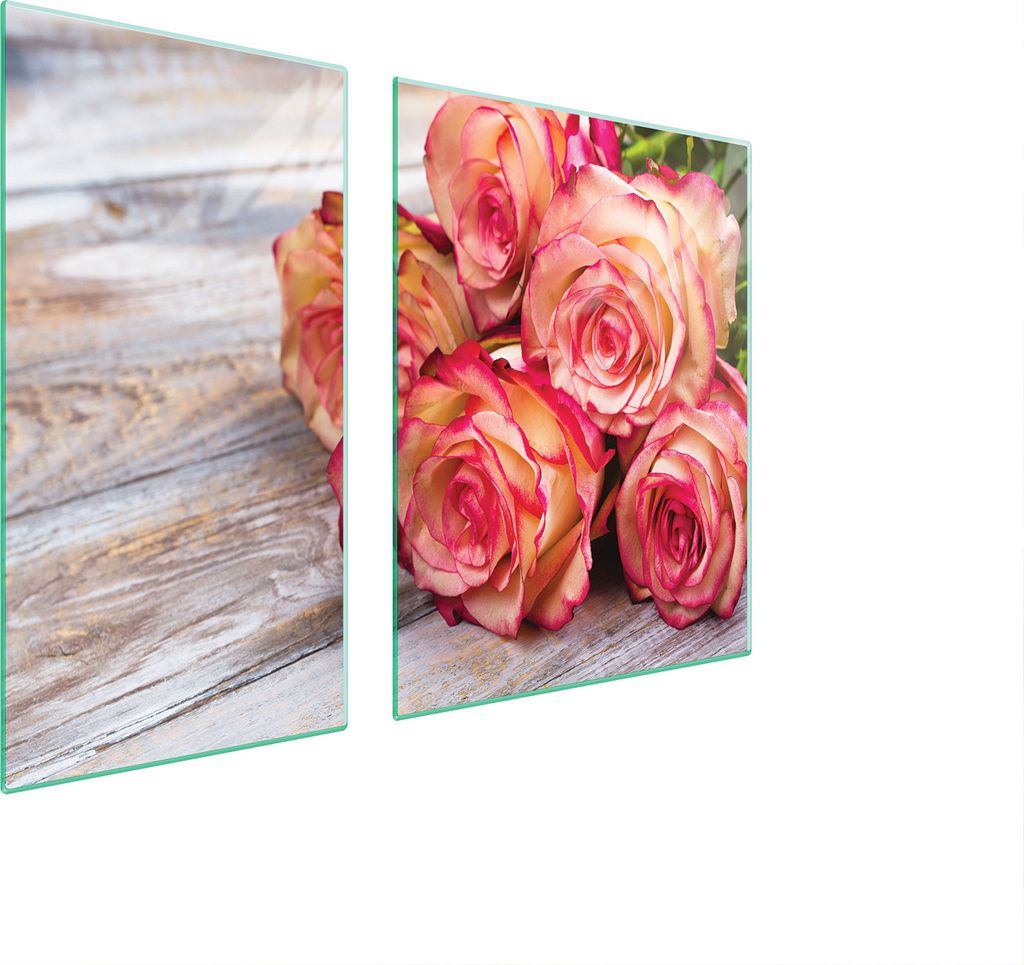 Glasschutzplatte Für Herd 90X52 Rose