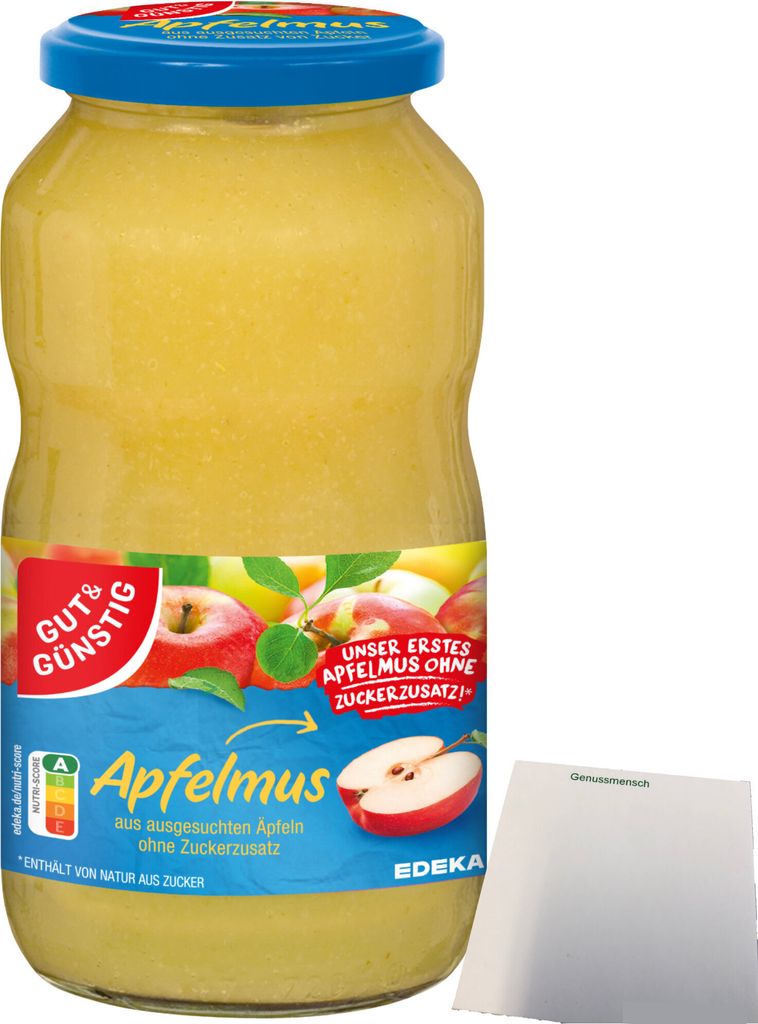 Gut & Günstig Apfelmus ohne Zuckerzusatz (710g Glas) + usy Produktbild 